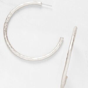 Plunder Shirley Hammered Silver Hoop Earrings
